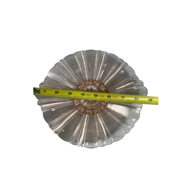 VTG Anchor Hocking Glass Old Cafe Depression PINK Candy Bowl Dish 8 3/4” Handles - Picture 10 of 10